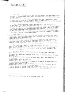 LA PIAZZA N.5 Février 1989 editorial