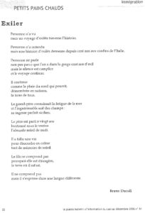 LA PIAZZA N.81 Décembre 2006 poeme Exiler par Bruno Ducoli